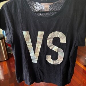 Victoria's Secret Navy Blue T-Shirt with VS Logo